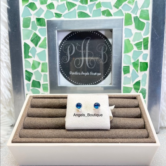 New Pandora September Birthstone Droplets Earrings - Picture 5 of 9